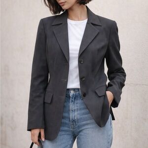 Anne Klein Charcoal Tailored Blazer